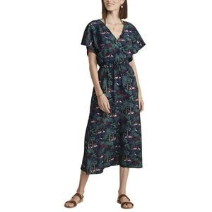 Vineyard Vines Textured Button Front Kaftan Dress Tropical Navy - Size XXS